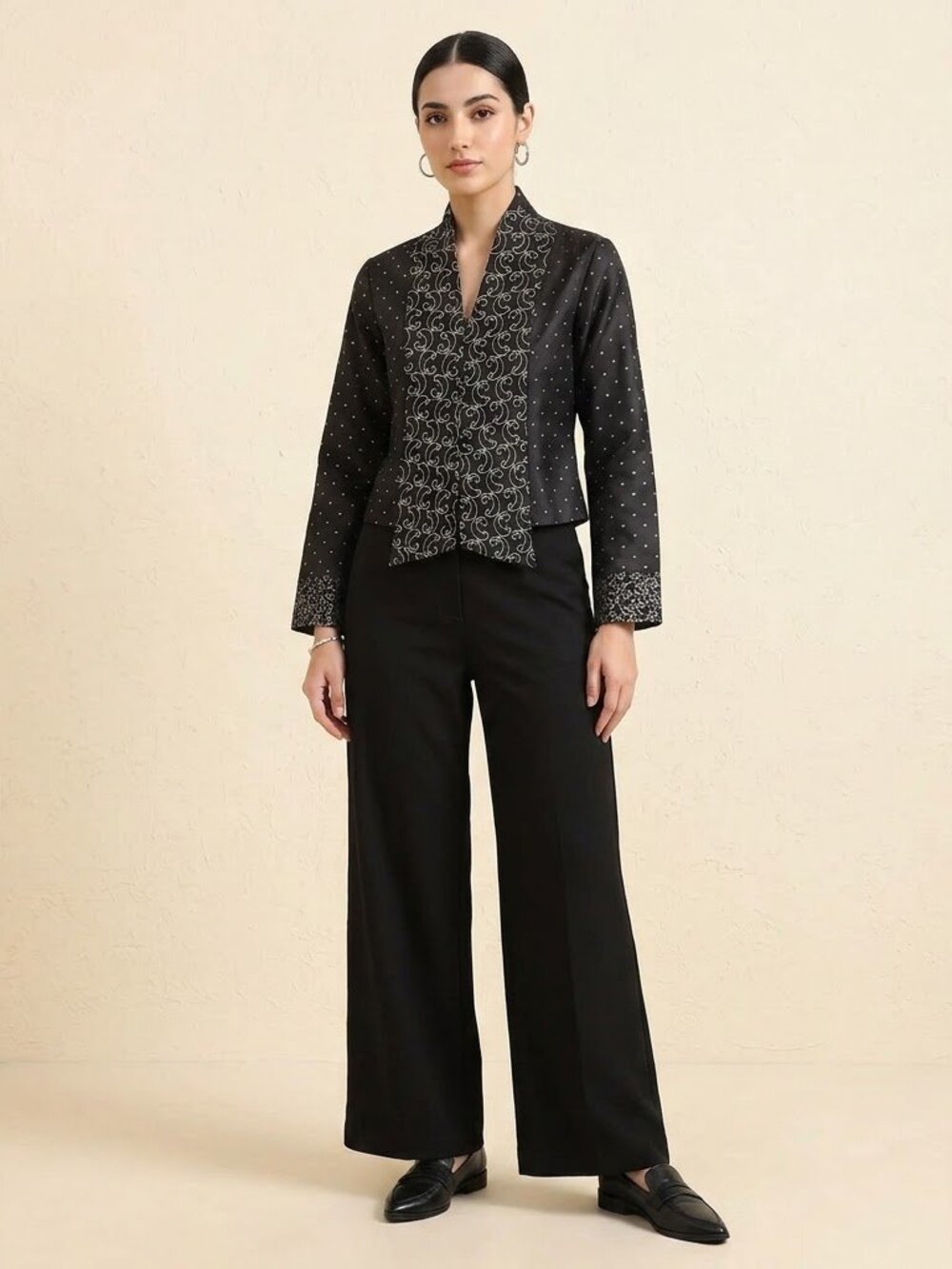 Anne Fontaine Black and Silver Blazer